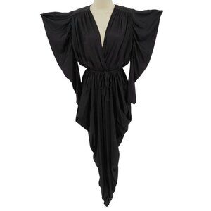 VTG Fantasy Lingerie Womens One Size OSFM Black Dramatic Sexy Bodysuit One Piece